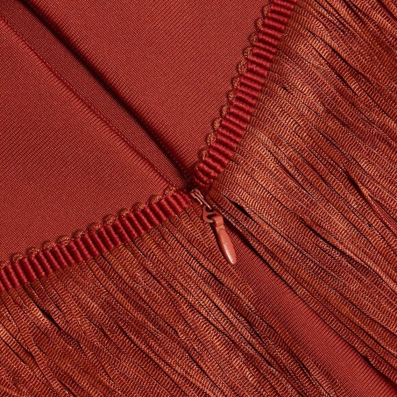 ✨ STUNNING! Bronze Iridescent Fringe Bodycon Dress - Picture 11 of 13